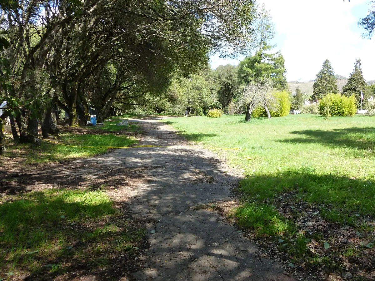 Hole 2 at the Anderson Valley Brewing disc golf course in Boonville, CA